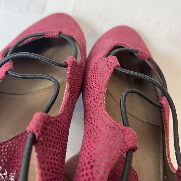 Earthies by Earth Essen Womens Sz 6.5B Burgundy Suede Elastic Ballet Flats Shoes - Picture 5 of 12